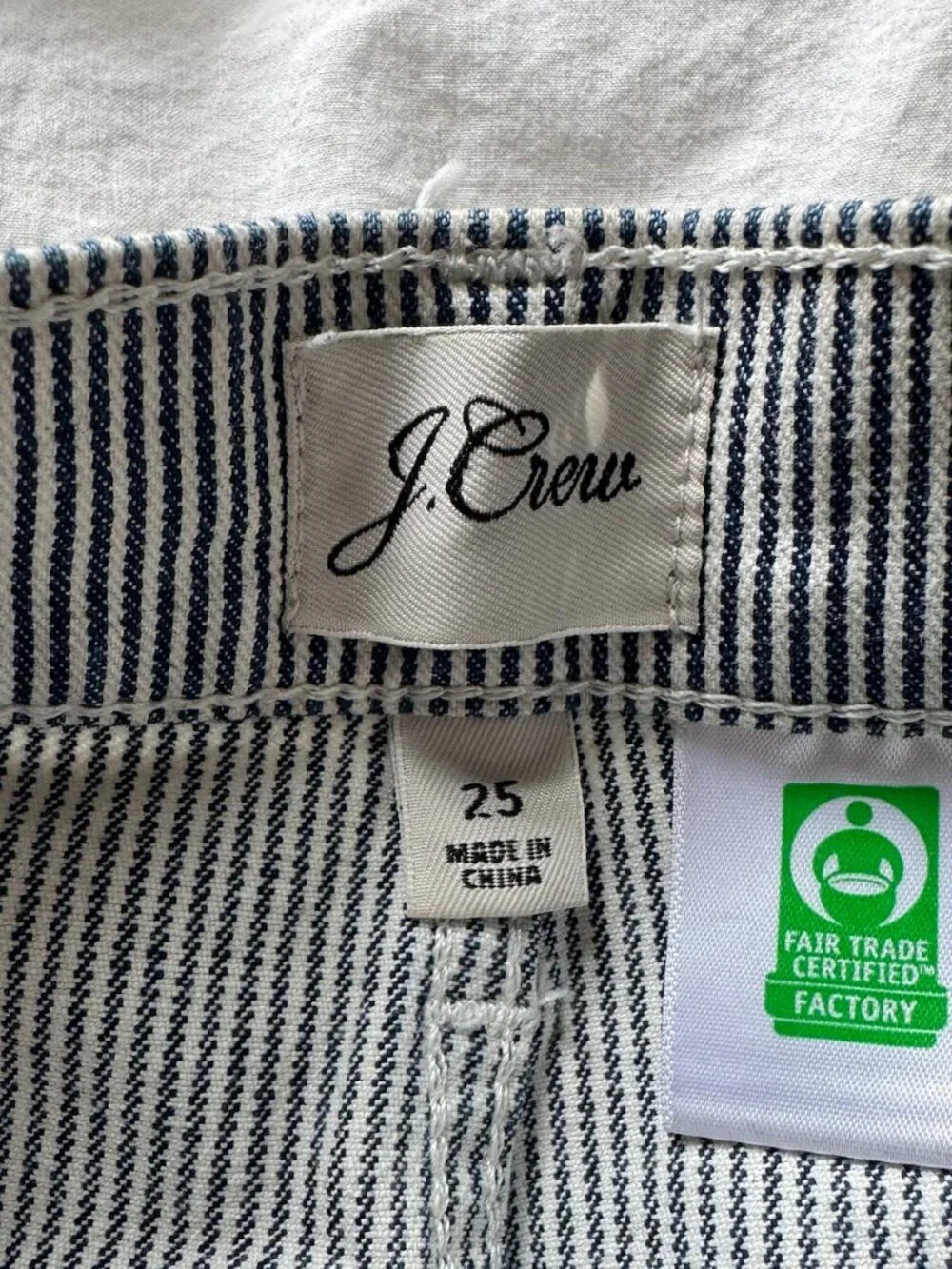 J.Crew Slim Wide-Leg Jean in Navy Stripe — Size 25